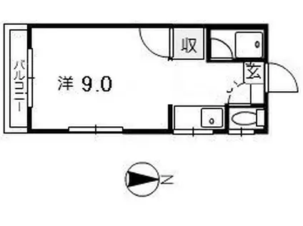 パークハイツ相模(ワンルーム/2階)の間取り写真