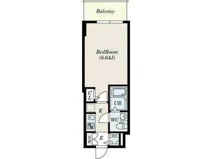S-RESIDENCE神戸磯上通(1K/2階)の間取り写真