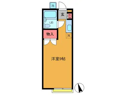 第一大神宮坂上ハイツ(ワンルーム/1階)の間取り写真