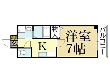 サンパレス21 C(1K/1階)の間取り写真