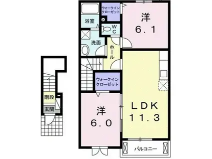 ＪＲ山陽本線 安芸中野駅 徒歩25分 2階建 築16年(2LDK/2階)の間取り写真