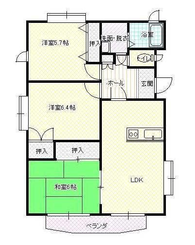 シャルム21(3LDK/2階)の間取り写真