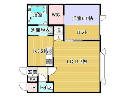 ラルジュ(1LDK/2階)の間取り写真