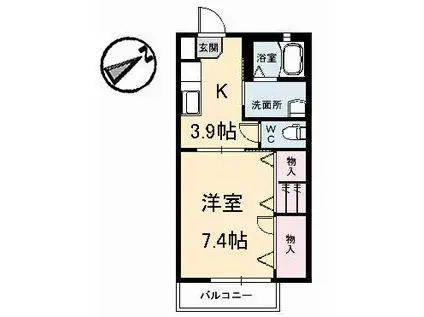 セフィラJT(1K/1階)の間取り写真