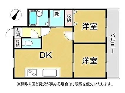 パールライトI(2DK/4階)の間取り写真