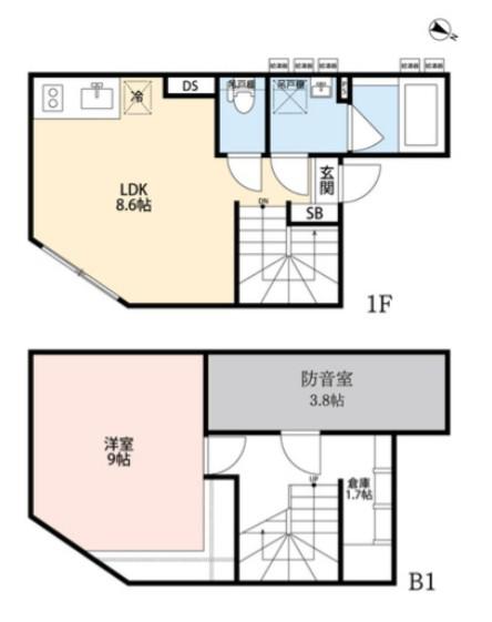 オークレスト下目黒(2LDK/B1階)の間取り写真