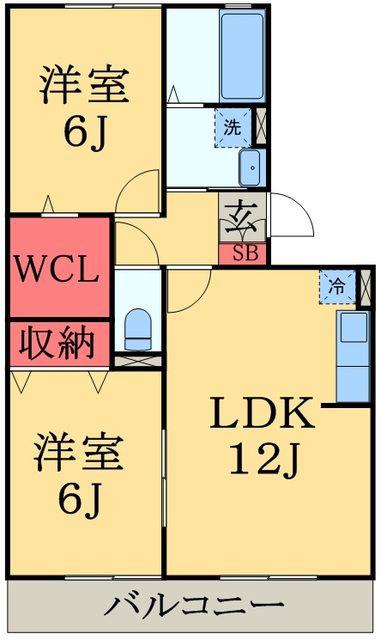 ロビンストリーム(2LDK/3階)の間取り写真