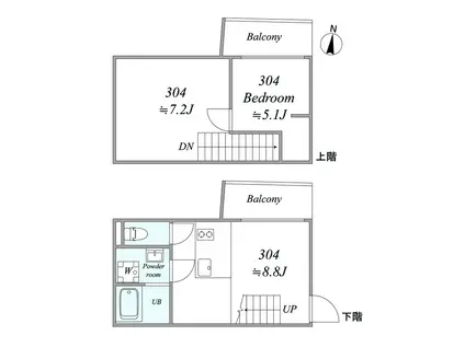TRIAS144(1LDK/3階)の間取り写真