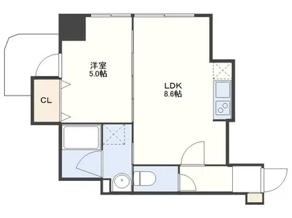 シーアンドスター川口(1LDK/5階)の間取り写真