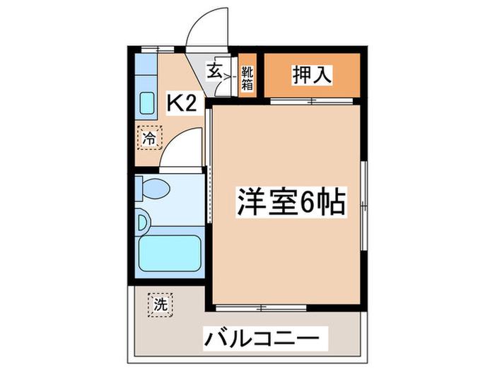 グリーンピア(1K/2階)の間取り写真