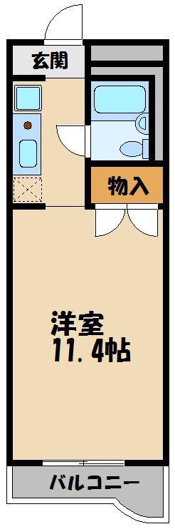 向原マンション(1K/2階)の間取り写真