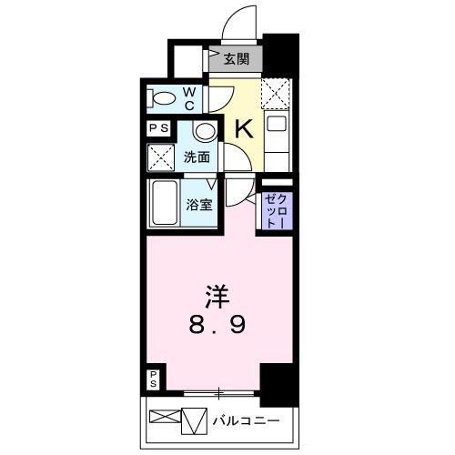 グランシャトル 高崎(1K/1階)の間取り写真