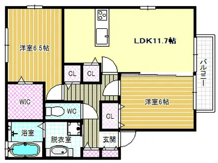 プランドールセレナ(2LDK/1階)の間取り写真