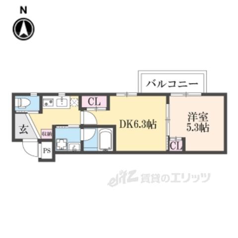ESTRUTHKYOTO2(2K/4階)の間取り写真