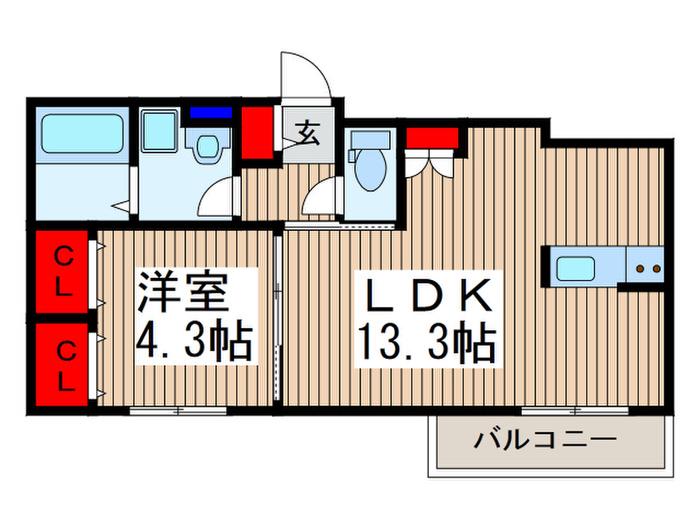 アンタレス浦和(1LDK/2階)の間取り写真