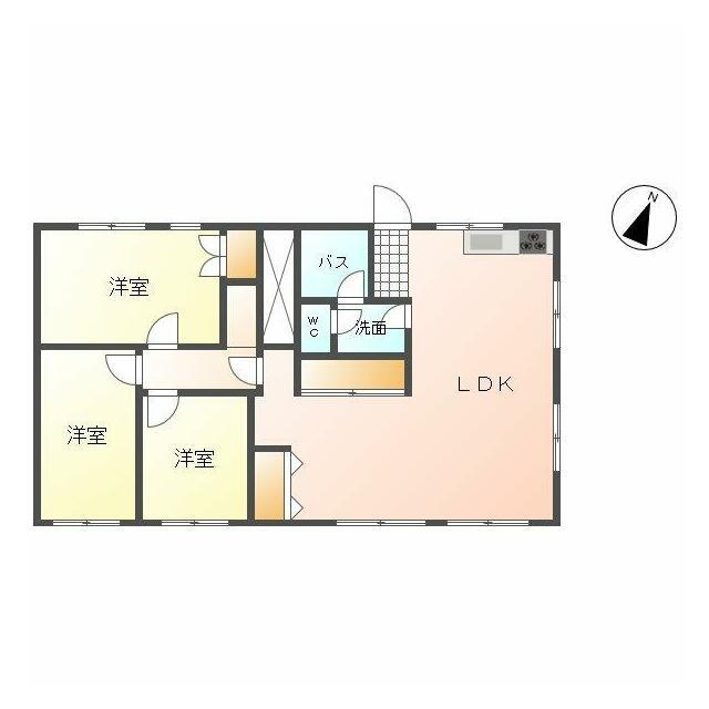 小林ビル(3LDK/1階)の間取り写真