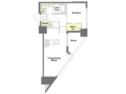 プライムメゾン蔵前(1LDK/12階)の間取り写真
