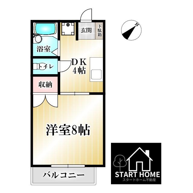 エイコーハイツ(1DK/1階)の間取り写真