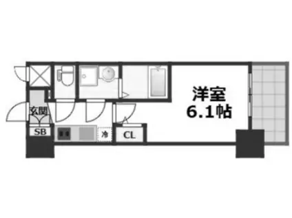 エスリード難波AGREA(1K/9階)の間取り写真