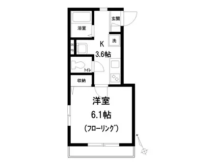 エクセル エヌ(1K/1階)の間取り写真
