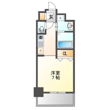 レジデンス東別院スクエアII(1K/12階)の間取り写真