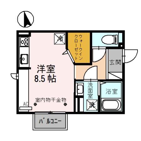 エトワールウィット(ワンルーム/2階)の間取り写真