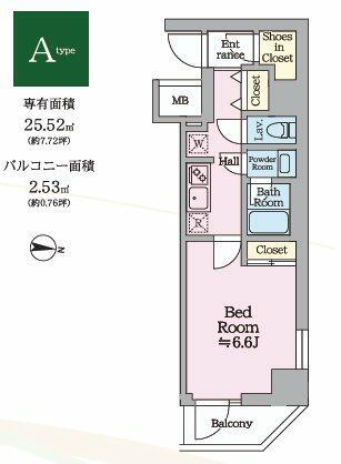 HYS KAMEARI(1K/6階)の間取り写真