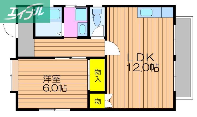 サンシティーF(1LDK/2階)の間取り写真