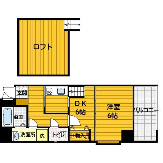 ECONO-TELESTATION1(1SDK/7階)の間取り写真