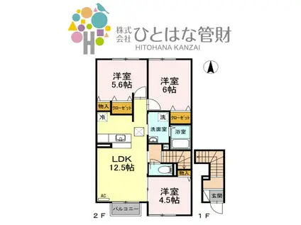 ボヌールSATOU(3LDK/2階)の間取り写真