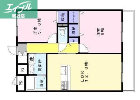 グランメゾンKS(2LDK/2階)の間取り写真