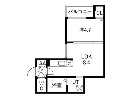 F ASECIA LASO(1LDK/2階)の間取り写真