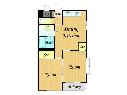 オリジン梅田(2DK/3階)の間取り写真