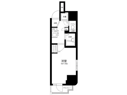 ガラ・シティ笹塚駅前(1K/5階)の間取り写真