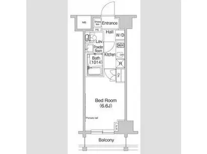 プラウドフラット富士見台(1K/5階)の間取り写真