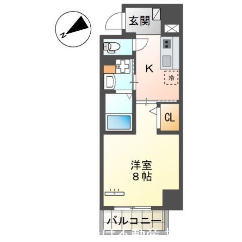 セラヴィ箱崎(1K/7階)の間取り写真