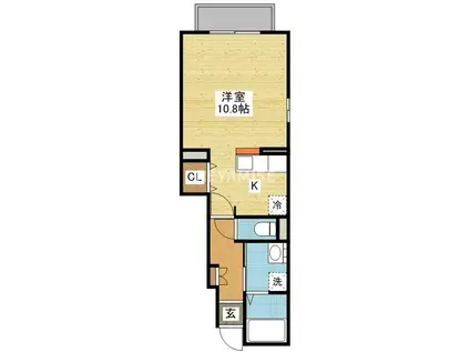 ジュネス・ミューレ(1K/1階)の間取り写真