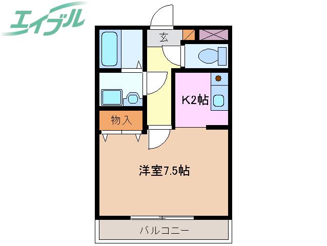 ハイツ大好(1K/1階)の間取り写真