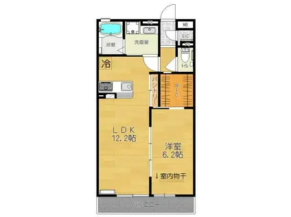 エスパース泉中央(1LDK/2階)の間取り写真