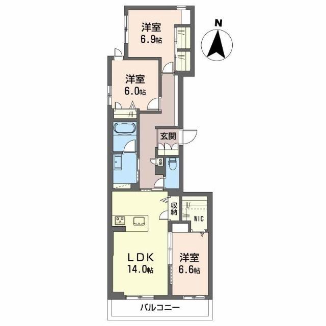 フジスター浜松(3LDK/1階)の間取り写真