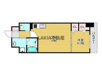 AND TERRACE天王寺(1LDK/7階)の間取り写真