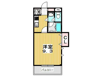 アウローラ弐番館(1K/2階)の間取り写真