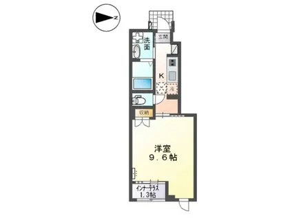 スターテラス南畝(1K/1階)の間取り写真