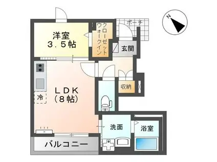 市原姉崎アパート(1LDK/1階)の間取り写真