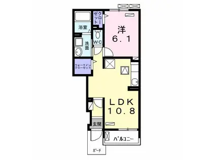 アニメート(1LDK/1階)の間取り写真