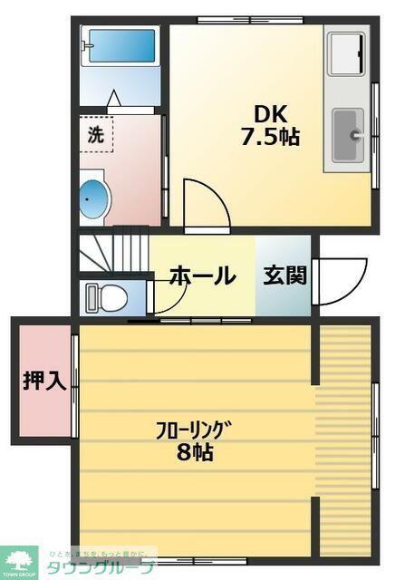 ハイツ江添(4DK/2階)の間取り写真