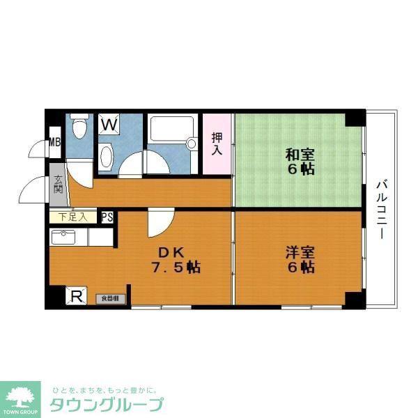 松本マンション(2DK/3階)の間取り写真