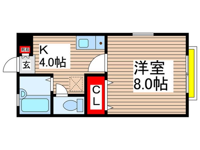 モンテディオス(1K/1階)の間取り写真