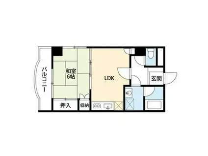 トーワピア戸祭(1DK/3階)の間取り写真