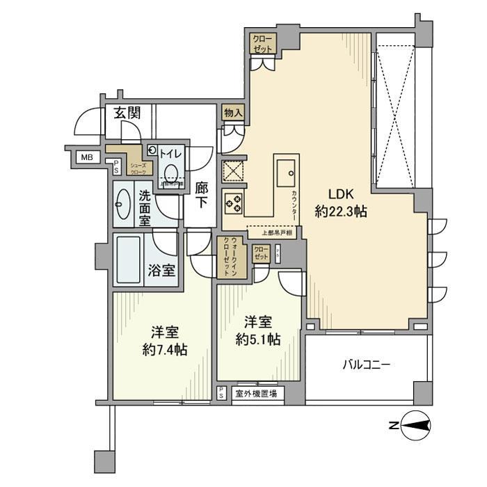 代沢パークハウス(2LDK/3階)の間取り写真